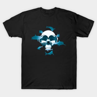 Scuba diving Skull and Sharks T-Shirt